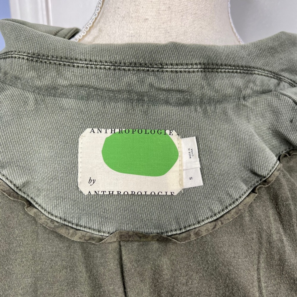 Anthropologie Belted Utility Military Jacket Army Green Faded Women's Size Small - Picture 10 of 12